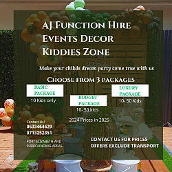 2025 Kiddies Party Packages
