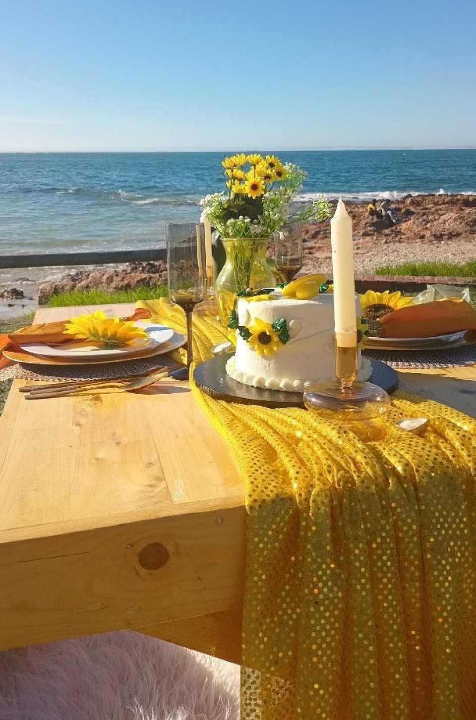 Beach romantic picnic