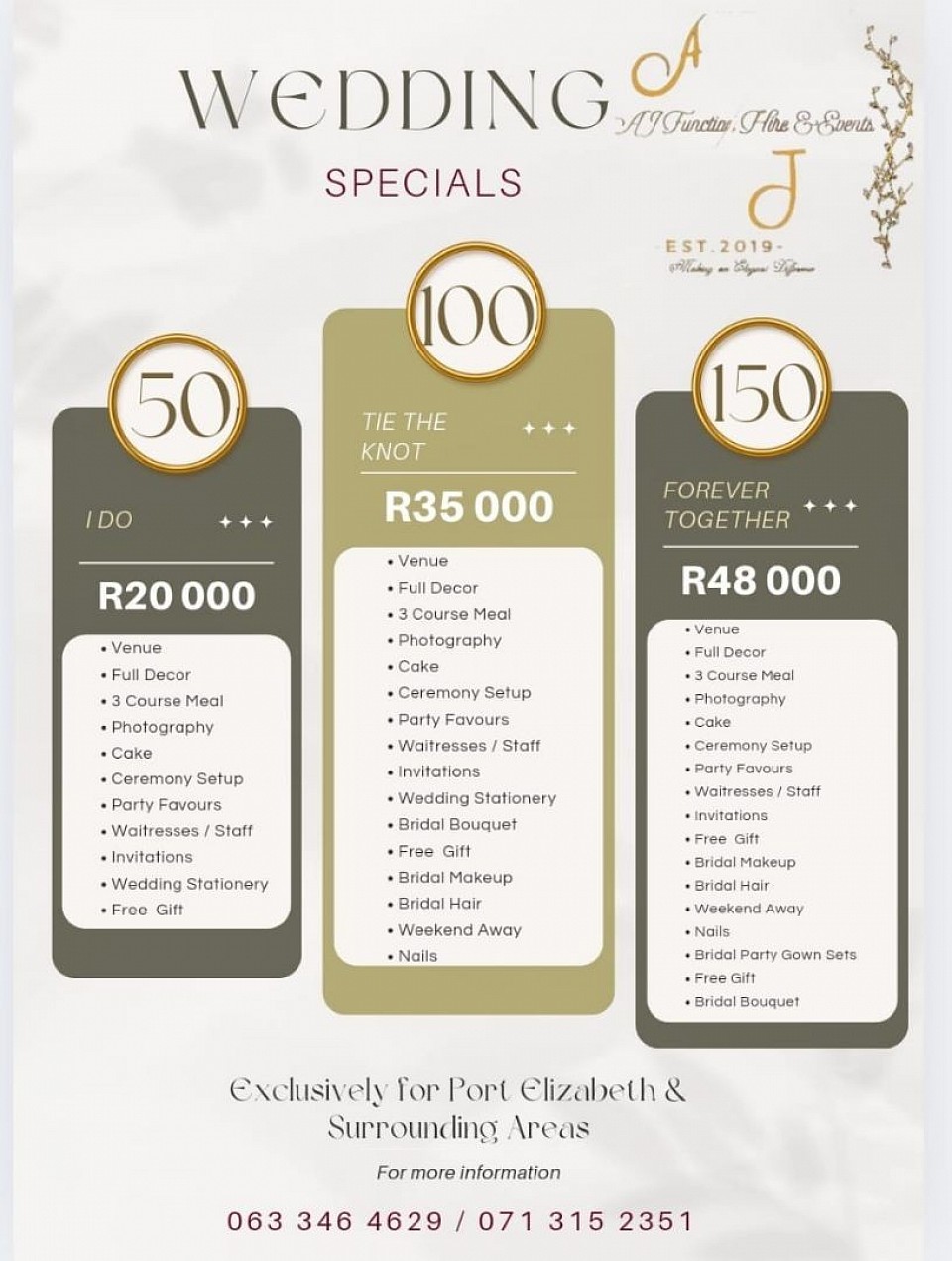 Womens Month Wedding Specials 2025