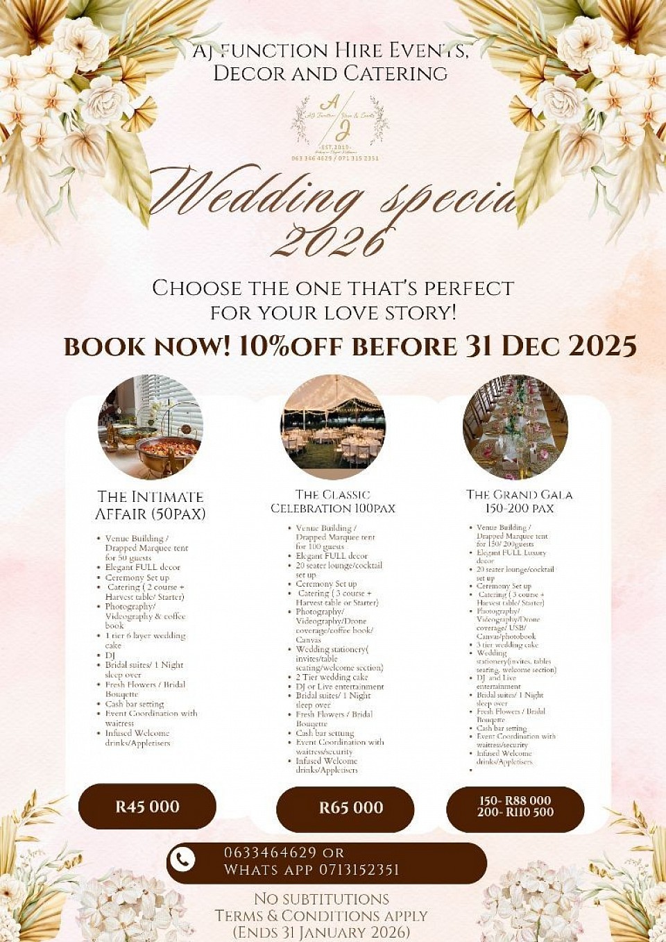 Wedding Specials 2026